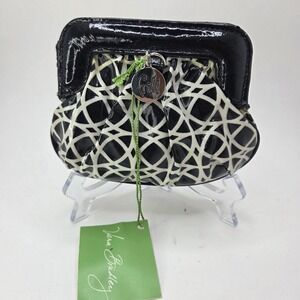 Vera Bradley Charmed Pouch Night & Day Coin Purse Black‎ White NOS